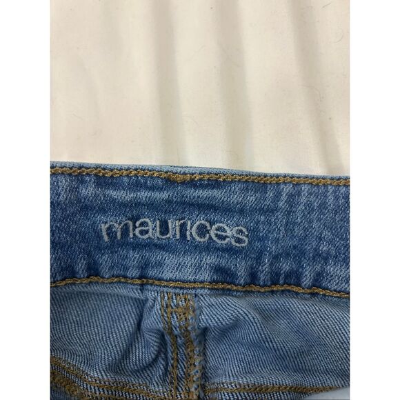 Maurices stretch denim jean skirt small S raw hems nwot rn#51783 - Picture 4 of 9